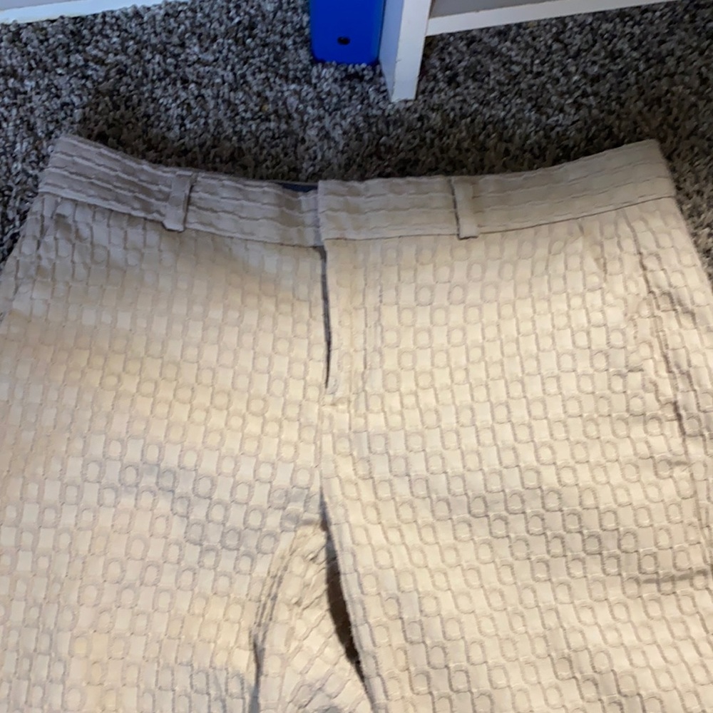 cream colored straight leg banana republic pants 4